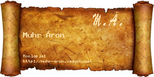 Muhr Áron névjegykártya